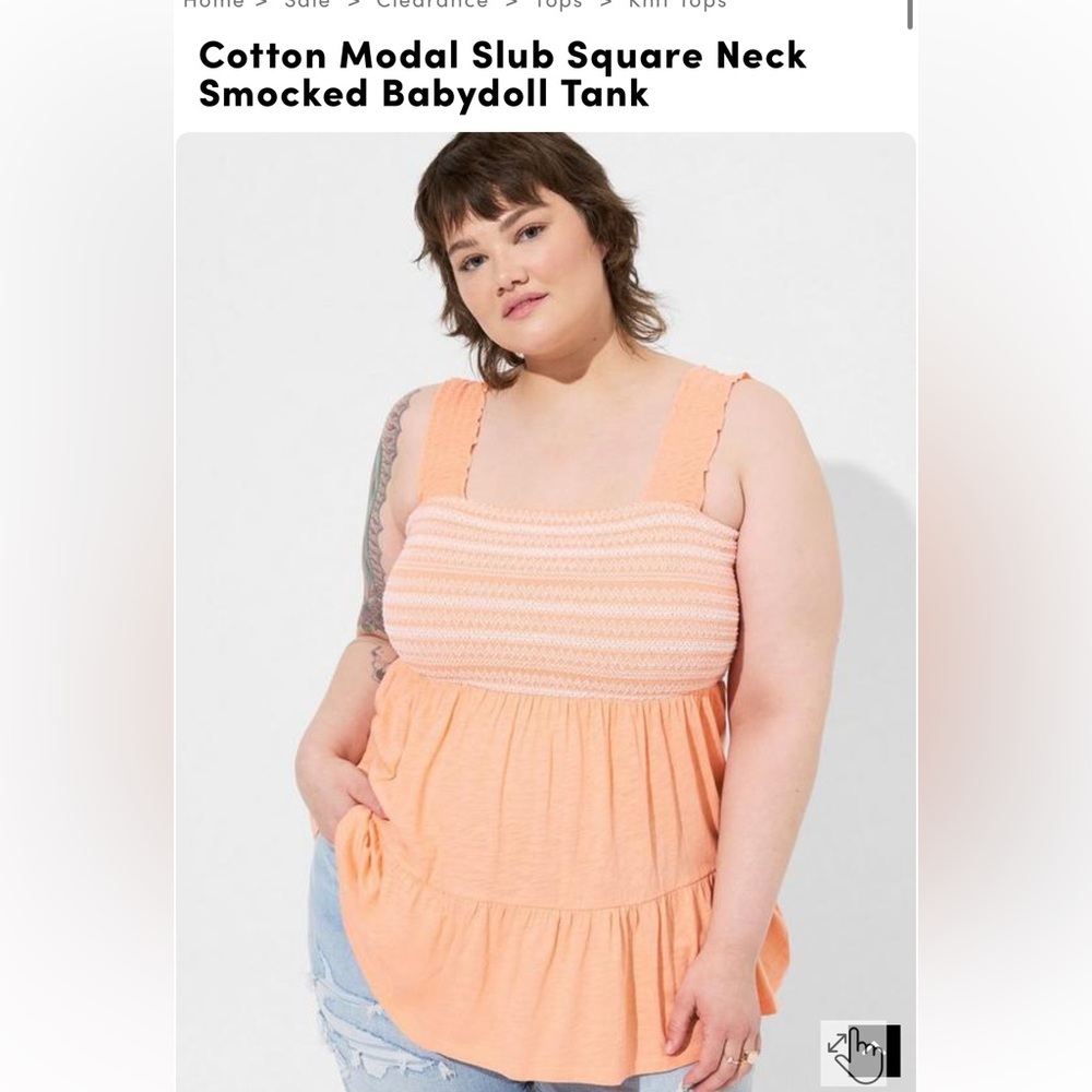 Torrid Babydoll Tank size 4
